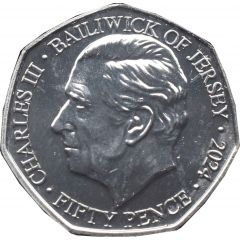 50 pence - Charles III St George, colourised