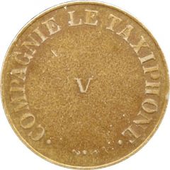 Telephone Token - Compagnie le Taxiphone / V 24 mm, brass, small V