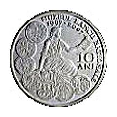Medal - The 10th anniversary of the re-establishment of the National Bank of Romania Museum Silver