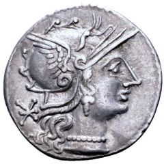 Denarius Publius Calpurnius; P•CALP ROMA