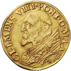 Double Gold Ecu - Clement VIII Charles of Conti Pro-Legate