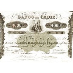 4000 Reales de Vellón Banco de Cádiz