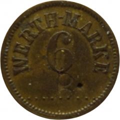 6 Pfennig Werth-Marke, Countermarked `B.`