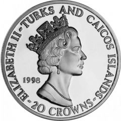 20 Crowns - Elizabeth II Princess Diana with large bouquet of flowers