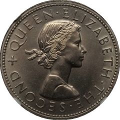 1/2 Crown - Elizabeth II 1st portrait - Error Coin