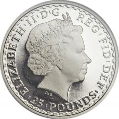 25 Pounds - Elizabeth II 4th portrait, 1/4 oz Fine Platinum