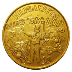 Mardi Gras Token - Krewe of Hephaestus - Raises the Big Top Morgan City, Louisiana