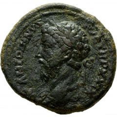 As - Marcus Aurelius IMP VII COS III S C, Tiber