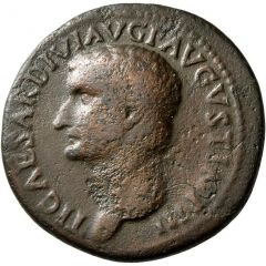 As - Tiberius IMP T CAES DIVI VESP F AVG P M TR P P P COS VIII RESTITV