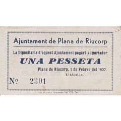 1 Peseta Plana de Riucorp