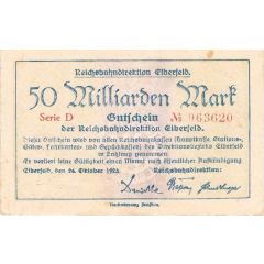 50 000 000 000 Mark Reichsbahndirektion