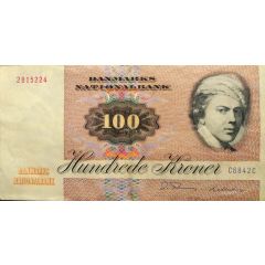 100 Kroner `Møl` Painting and Animal. Type 1, without security thread