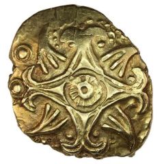 Gold ¼ Stater - Belgae Fishtail Cross