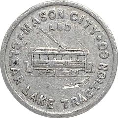 5 Cents - Mason City and Clear Lake Traction Co. Mason City, Iowa