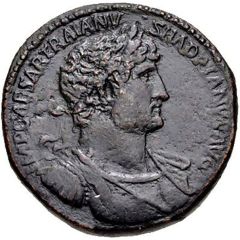 Sestertius - Hadrian PONT MAX TR POT COS III S C, Felicitas