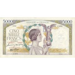 5000 Francs - Victoire type 1934, flatbed printing