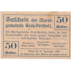 50 Heller Gross-Pertholz