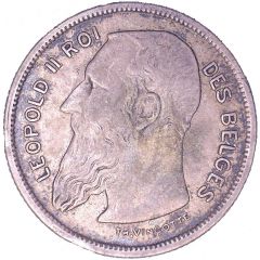 2 Francs - Léopold II French text