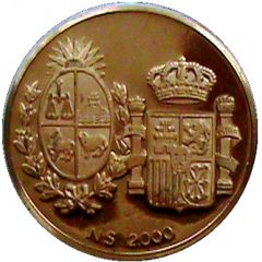 2000 Nuevos Pesos Visit of Spanish King and Queen, Piedfort issue