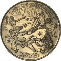 Mardi Gras Token - Krewe of Houmas - World`s Immortal Music Houma, Louisiana