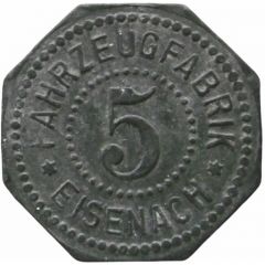 5 Pfennig - Eisenach Fahrzeugfabrik
