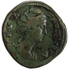 Sestertius - Faustina the Elder AETERNITAS S C, Juno