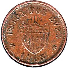 1 Cent Civil War Token - Franz Sigel / Union Shield