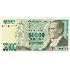 50 000 Lira Black numeral