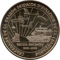 Jeton touristique - Monnaie de Paris - Reims-Bétheny - Centenaire de la Grande Semaine d`Aviation