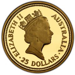 25 Dollars - Elizabeth II 3rd Portrait - Gold Nugget - Ruby Well - Bullion Coin