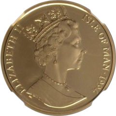 1 Noble - Elizabeth II Longboat; Maklouf uncouped head; Gold