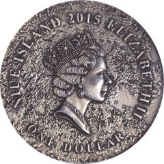 1 Dollar - Elizabeth II Lunar meteorite NWA 5000