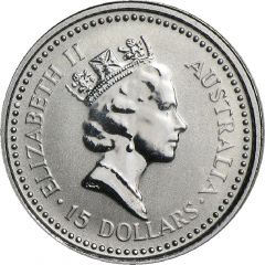 15 Dollars - Elizabeth II 3rd Portrait - Koala - Platinum