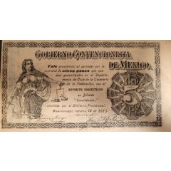 5 Pesos Gobierno Convencionista de Mexico