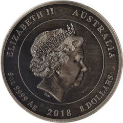 8 Dollars - Elizabeth II 4th Portrait - Dove - Silver Bullion