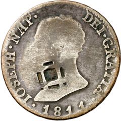 4 Reales Countermark on Spanish - Madrid 4 Reales, KM#540.1