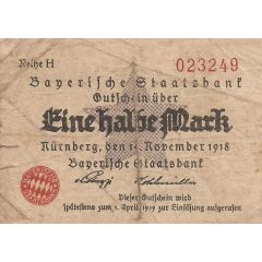 1/2 Mark Bayerische Staatsbank