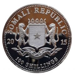 100 Shillings Elephant, Silver, ANA Privy Mark