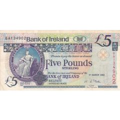 5 Pounds Bank of Ireland
