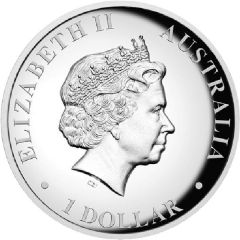 1 Dollar - Elizabeth II 4th Portrait - Australian Wedge-Tailed Eagle - Silver Proof - High Relief