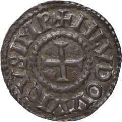 Denier - Louis I Rouen mint