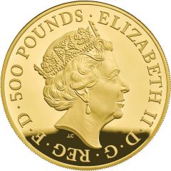500 Pounds - Elizabeth II Yale of Beaufort, Gold Proof