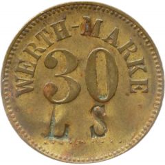 30 Pfennig Werth-Marke, Countermarked `LS`