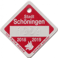 Dog Tax Token Schöningen 2018-2019