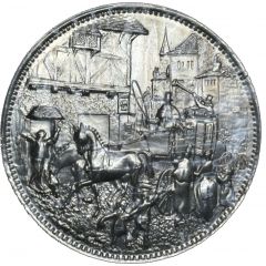 Holiday Greeting Card Medal - English Coaching Scene