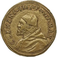 Quadruple Gold Ecu - Clement VIII Charles of Conti Pro-Legate