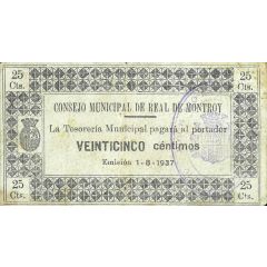 25 Céntimos Real de Montroy