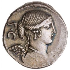 Denarius Carisia: Titus Carisius, S•C / T•CARISI