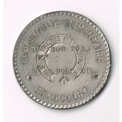 10 Centimes - Coopérative Alimentaire - Beaucourt [90] Counterstamped