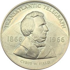 Medal - Centenary of the 1866 Transatlantic cable - Cyrus Field